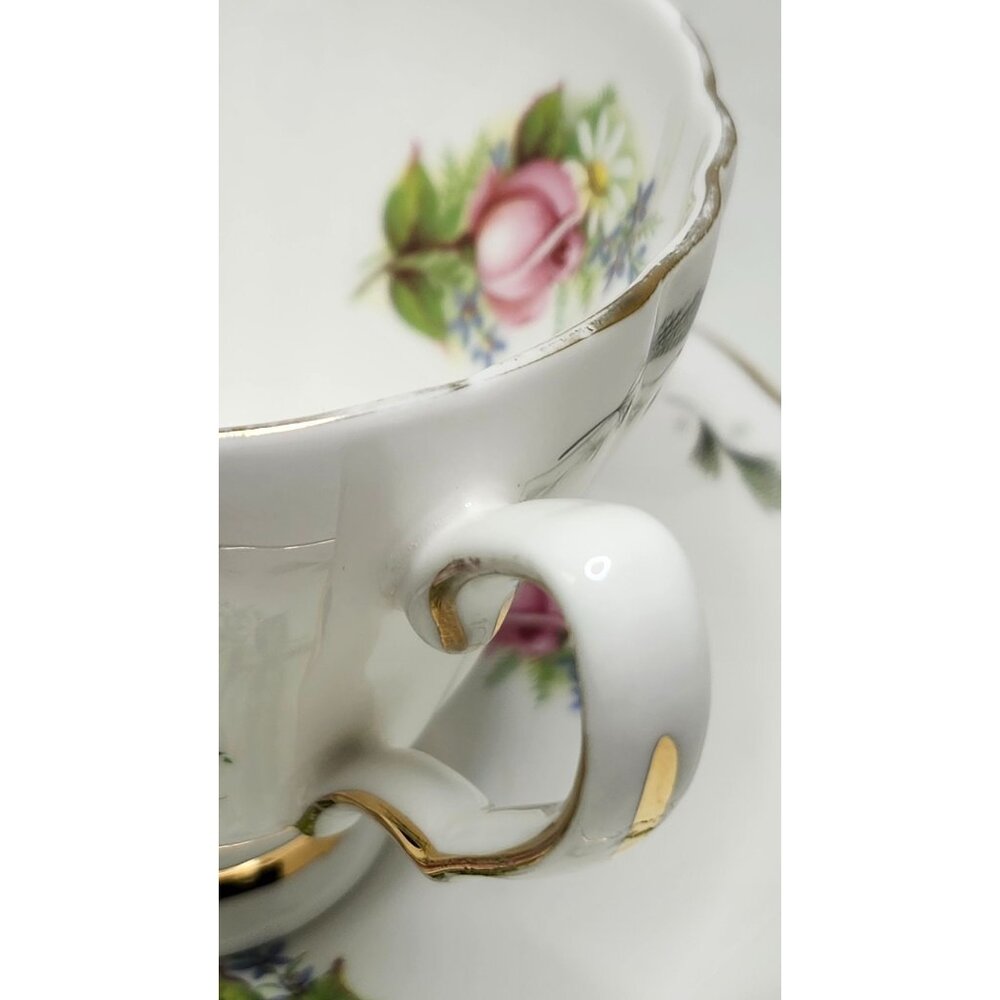 Ridgeway Royal Vale Bone China Tea Cup Saucer Colclough Pink Roses - Picture 4 of 8
